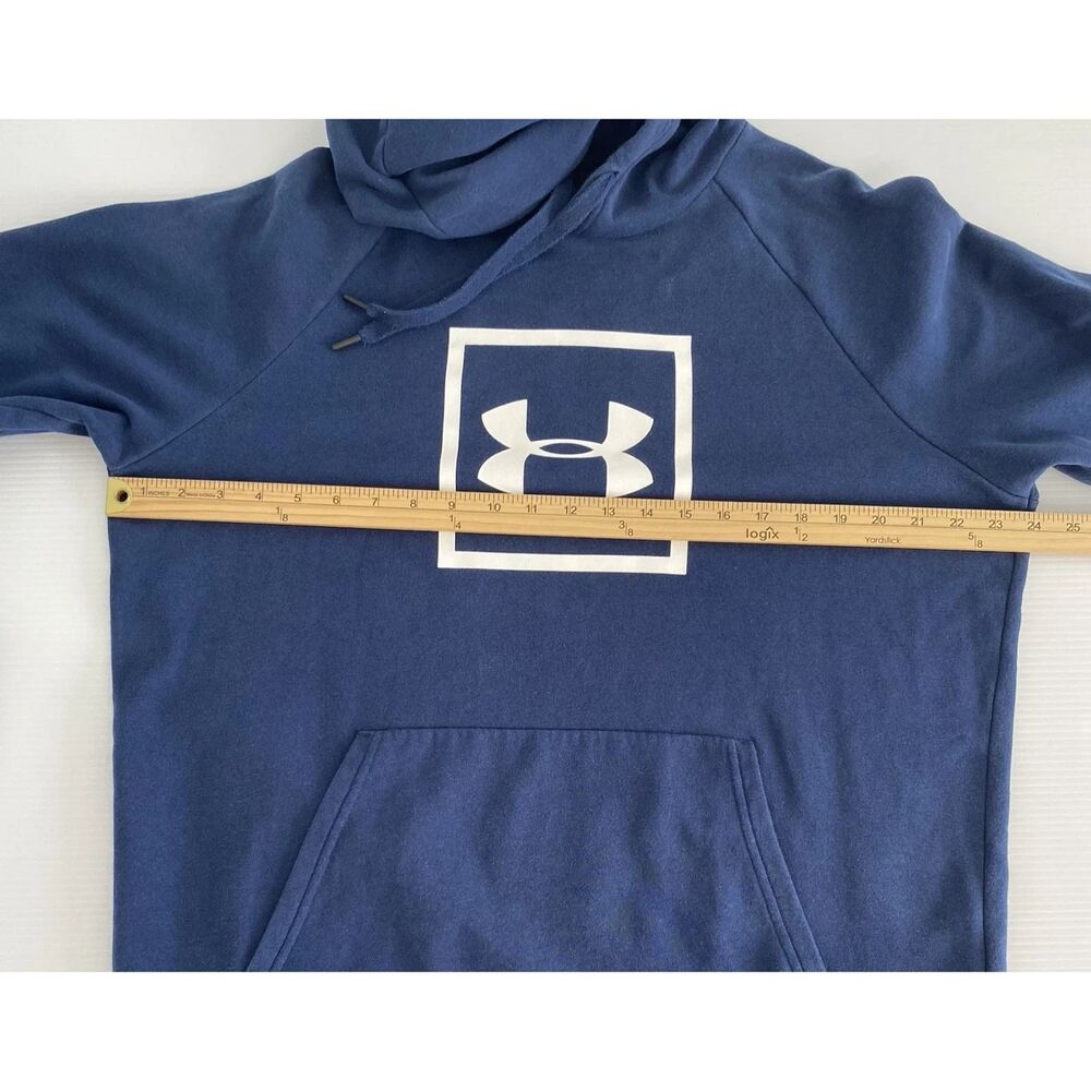 UNDER ARMOUR Men's Sweatshirt Size XL Fleece Logo Hooded Blue - Picture 5 of 9
